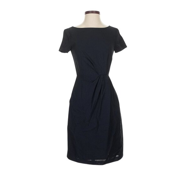 $335 THEORY Balbina Drapey Wool-Blend Dress with Ruching Detail. Size 2. - Picture 7 of 8